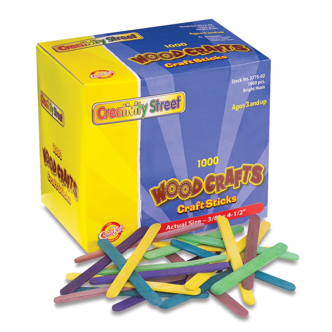 Creativity Street Craft Sticks - Box of 1000, Assorted Colors